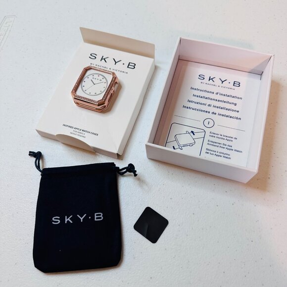 Sky-B Rose Gold Apple Watch Case and Blue Silicone Band Compatible with Series 4 - Picture 3 of 10